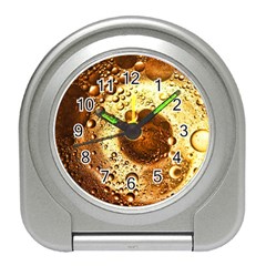Olive Oil Bubbles Gold Oil Food Travel Alarm Clock by Wegoenart