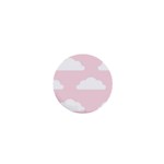 Clouds Pink Pattern   1  Mini Buttons Front