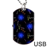 Formula Background Pattern Texture Design Dog Tag USB Flash (Two Sides) Front