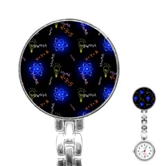 Formula Background Pattern Texture Design Stainless Steel Nurses Watch by Ravend