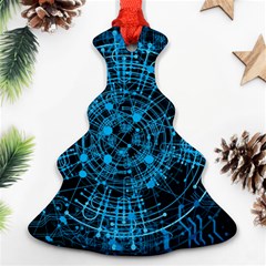 Network Circuit Board Trace Christmas Tree Ornament (two Sides) by Ravend