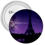 Eiffel Tower Paris-nigh Silhouette 3  Buttons Front
