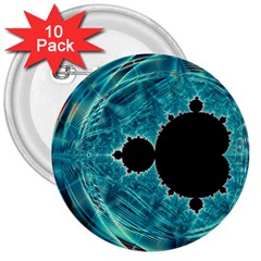 Mandelbrot Apple Fractal Abstract 3  Buttons (10 Pack)  by Wegoenart