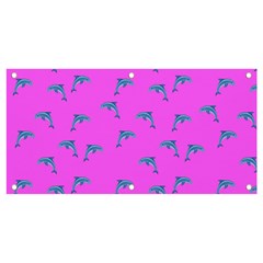 Pink And Blue, Cute Dolphins Pattern, Animals Theme Banner And Sign 4  X 2  by Casemiro