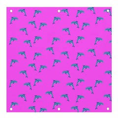 Pink And Blue, Cute Dolphins Pattern, Animals Theme Banner And Sign 4  X 4  by Casemiro