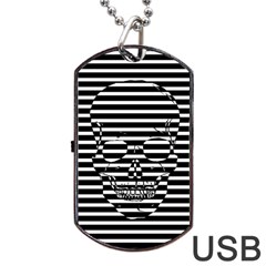 Striped-skull Demonic Skulls-stripe Dog Tag Usb Flash (one Side) by Casemiro