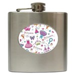 Princess Element Background Material Hip Flask (6 oz) Front