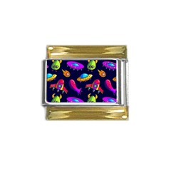 Space Pattern Gold Trim Italian Charm (9mm) by Ravend