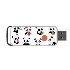 Playing-pandas-cartoons Portable Usb Flash (two Sides) by Jancukart