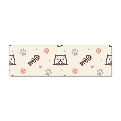 Pug-dog-cat-with-bone-fish-bones-paw-prints-ball-seamless-pattern-vector-background Sticker Bumper (10 Pack) by Jancukart