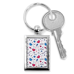 Hearts-seamless-pattern-memphis-style Key Chain (rectangle) by Jancukart