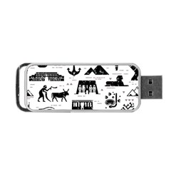 Dark-seamless-pattern-symbols-landmarks-signs-egypt --- Portable Usb Flash (two Sides) by Jancukart