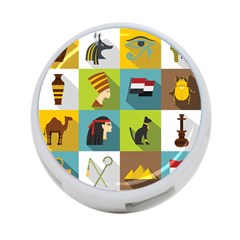 Egypt-travel-items-icons-set-flat-style 4-port Usb Hub (one Side) by Jancukart