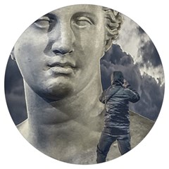 Men Taking Photos Of Greek Goddess Round Trivet by dflcprintsclothing