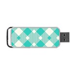 Diagonal Blue Torquoise Portable USB Flash (Two Sides) Front