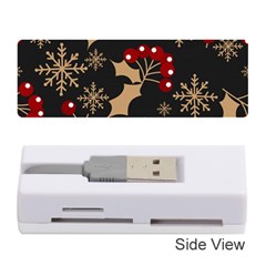 Christmas Pattern With Snowflakes-berries Memory Card Reader (stick) by Wegoenart