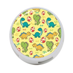 Seamless Pattern With Cute Dinosaurs Character 4-port Usb Hub (one Side) by Wegoenart