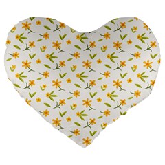 Cute Flower Design Large 19  Premium Flano Heart Shape Cushions by designsbymallika