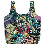 Cartoon-cute-doodles-hand-drawn-auto-service-seamless-pattern Full Print Recycle Bag (XL) Back