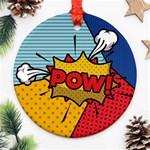 Pow Word Pop Art Style Expression Vector Ornament (Round) Front