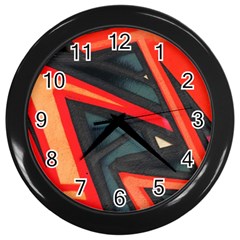 Graffiti Detail Wallpaper Texture Background Wall Clock (black) by Wegoenart