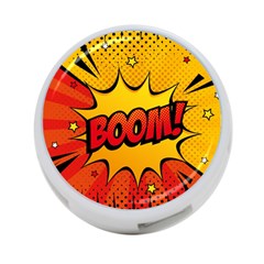 Explosion Boom Pop Art Style 4-port Usb Hub (one Side) by Wegoenart