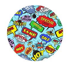 Comic Bubbles Seamless Pattern Mini Round Pill Box (pack Of 3) by Wegoenart