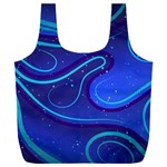 Wavy Abstract Blue Full Print Recycle Bag (XXL) Back