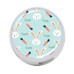 Bunny Carrot Pattern Background 4-port Usb Hub (one Side) by Wegoenart