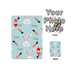 Bunny Carrot Pattern Background Playing Cards 54 Designs (Mini) Front - HeartA