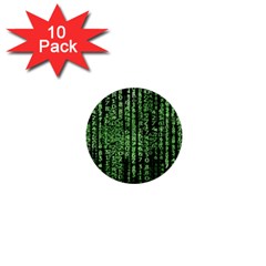 Matrix Technology Tech Data Digital Network 1  Mini Buttons (10 Pack)  by Wegoenart
