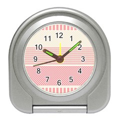 Background Pink Beige Decorative Texture Craft Travel Alarm Clock by Wegoenart