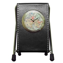 Misc Map Wallpaper Pen Holder Desk Clock by Wegoenart