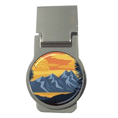 Illustration Landscape Nature Money Clips (round)  by Wegoenart