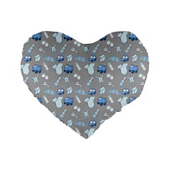 Cute Baby Stuff Standard 16  Premium Flano Heart Shape Cushions by SychEva