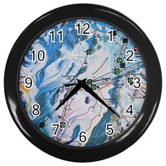 Map Zermatt The Alps Matterhorn Switzerland Mountain Nature Wall Clock (black) by Wegoenart