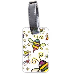 Bee Doodle Cartoon Luggage Tag (two Sides) by Wegoenart