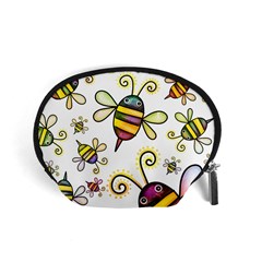 Bee Doodle Cartoon Accessory Pouch (small) by Wegoenart