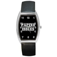 Papino Issues - Italian Humor Barrel Style Metal Watch by ConteMonfrey