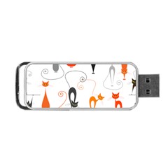Cartoon Cat Seamless Pattern Graphic Portable Usb Flash (two Sides) by Jancukart