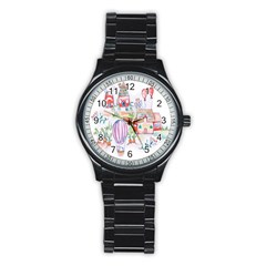 Easter Village  Stainless Steel Round Watch by ConteMonfrey