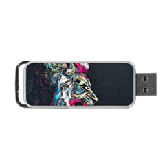 Angry Male Lion Roar Portable Usb Flash (two Sides) by danenraven