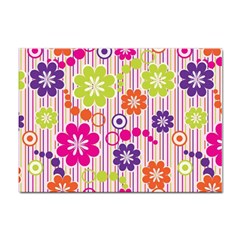 Multicolored Floral Wallpaper Pattern Background Texture Surface Sticker A4 (10 Pack) by danenraven