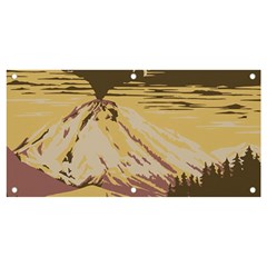Boom Eruption Forest Mountain News Scary Volcano Banner And Sign 4  X 2  by danenraven
