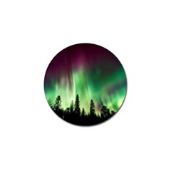 Aurora Borealis Northern Lights Forest Trees Woods Golf Ball Marker (10 Pack) by danenraven