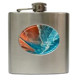 Sea Ocean Coastline Coast Sky Clouds Beach Sand Hip Flask (6 oz) Front