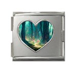 Magical Forest Forest Painting Fantasy Mega Link Heart Italian Charm (18mm) Front
