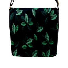 Leaves Pattern Flap Closure Messenger Bag (l) by artworkshop