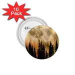 Moon Nature Forest Pine Trees Sky Full Moon Night 1.75  Buttons (10 pack) Front