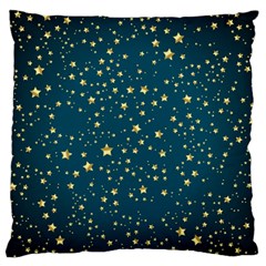 Star Golden Pattern Christmas Design White Gold Standard Flano Cushion Case (one Side) by Ravend